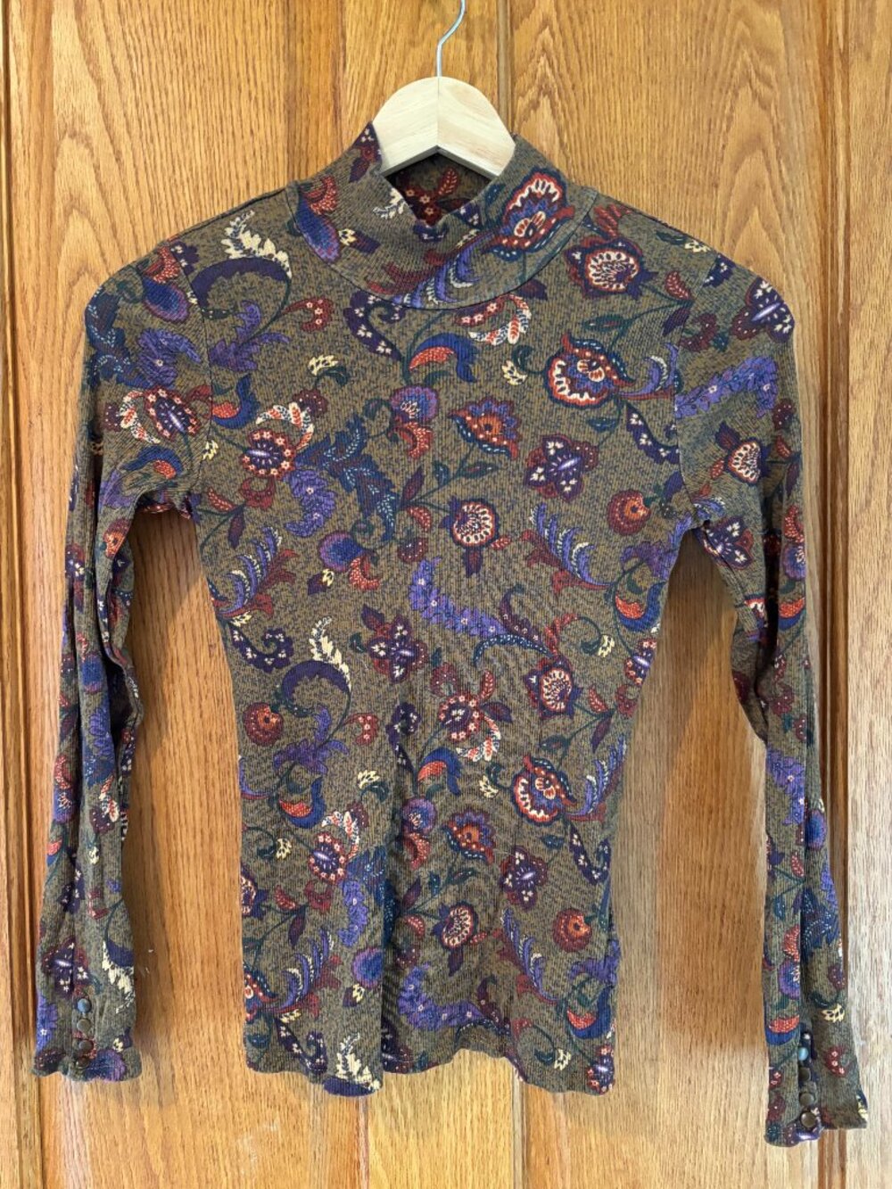 SEZANE PRINT LONG SLEEVE TOP IN 100% COTTON SIZE L